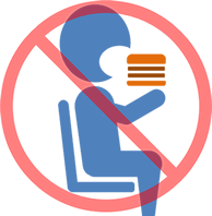 座席での食事禁止マーク画像