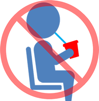 座席での飲料禁止マーク画像