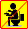 トイレで食事禁止マーク画像