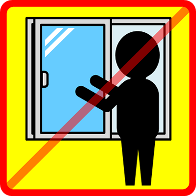 窓を開けるの禁止マーク（１）