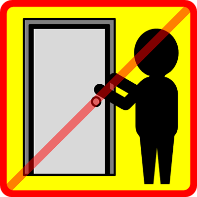 ドアを閉めるの禁止マーク（１）