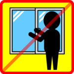 窓を閉めるの禁止マーク（１）