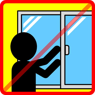 窓を閉めるの禁止マーク（３）