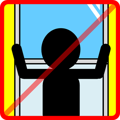 窓を開けるの禁止マーク（３）