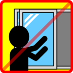 窓を開けるの禁止マーク（４）
