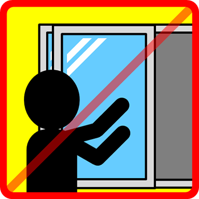 窓を開けるの禁止マーク（４）