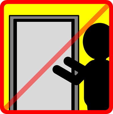 ドアを閉めるの禁止マーク（２）
